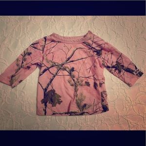 Pink camouflage infant shirt